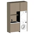 Modern Laundry Cabinet Design With Washing Machine Dryer Sink And Storage