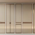 Modern Partition Screens With Perforated Metal Panels And Decorative Strips Design