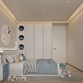 Son Room Bedroom Bedroom Simple Children's Room Children's Room Wardrobe 3d model