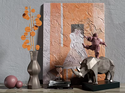 Modern Ornaments Combination Rhino Ornaments 3d model