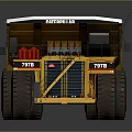 CAT 797 Yellow Mining Dump Truck With Large Tires And Open Dump Bed For Heavy Duty Operations