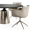 Light Colored Leisure Chairs With Metal Legs Around Modern Black Dining Table