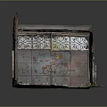 Abandoned Corridor Featuring Peeling Walls Worn Iron Door Flaking Paint And Concrete Floor