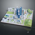 Cartoon City Scene With Colorful Buildings Green Parks And Urban Landscape Details