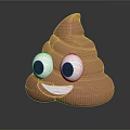 Cute Cartoon Poop Shaped Wall Decor With Big Eyes And Smiling Face