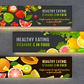 Colorful Healthy Eating Vitamin C Food Wall Hanging Banner With Fruits And Vegetables