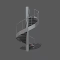 Modern Spiral Staircase With Metal Handrail And Sleek Structure Design