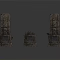 Decorative Stone Structures With Textured Surfaces And Various Stacked Designs 3d model