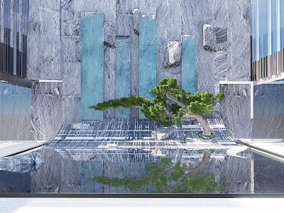 Atrium water feature model