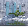 Atrium water feature 3d model