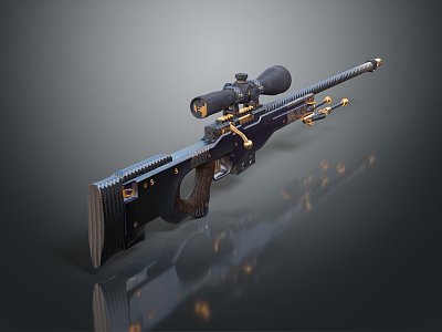 Modern Sniper Gun Sight Sniper Rifle Sci-Fi Sniper Rifle 3d model