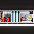 Modular Industrial Equipment Unit Featuring Structural Frame Gray Panels And Red Components