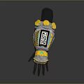 Yellow And Silver Robot Character Engaging With Alien Creature Using Blade Tool