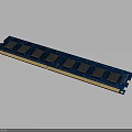 High Performance Blue RAM Memory Module With Black Chips And Gold Pins 3d model