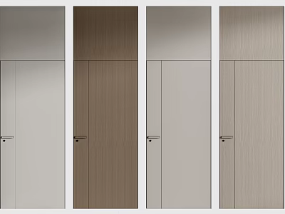Modern Hinged Doors in Various Colors with Wood Grain and Smooth Surfaces 3d model
