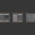 Industrial Style Scene Component Crates With Wooden Tops Metal Grid And Diamond Panels