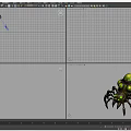 Black Reptile Creature With Green Round Bulbs And Multiple Legs Fantasy Design