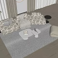 Modern Sofa Coffee Table Group Single Sofa Mother and Mother Coffee Table Fabric Multi-Person Sofa Corner Sofa 3d model