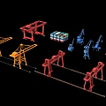 modern gantry crane gantry crane container 3d model