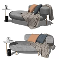 Modern chaise longue round sofa 3d model