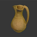 Earth Tone Ceramic Pitcher As Decorative Furniture Accessory For Home Interiors
