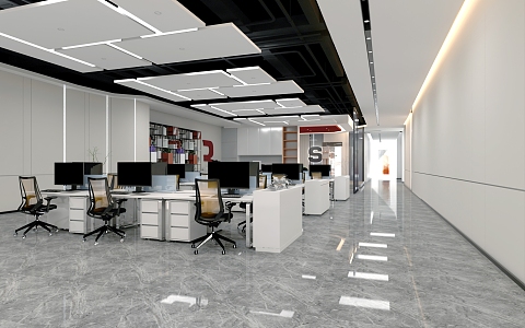 Public office space 3d model