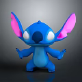 Blue Cartoon Character Figurine With Pink Ears White Eyes And Outstretched Arms