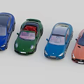 Colorful Sports Car Models Collection With Blue Green And Orange Designs