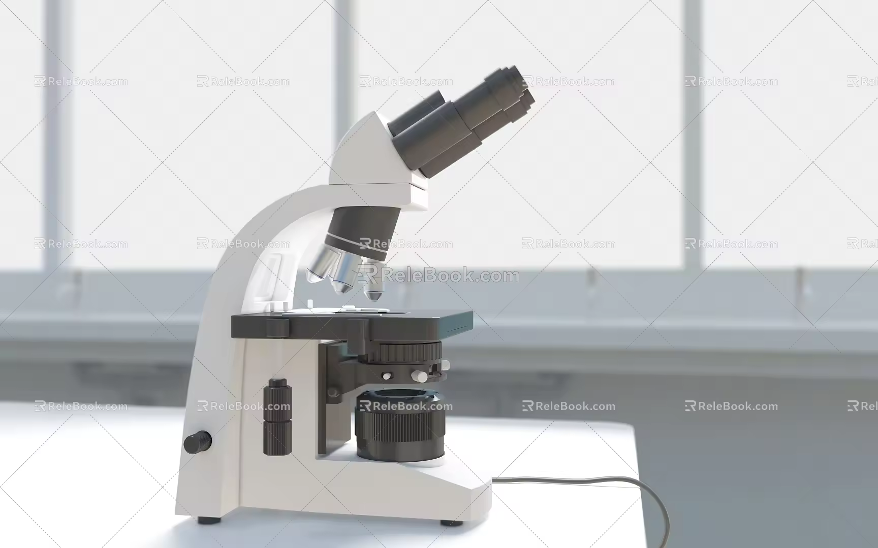 modern microscope 3d model