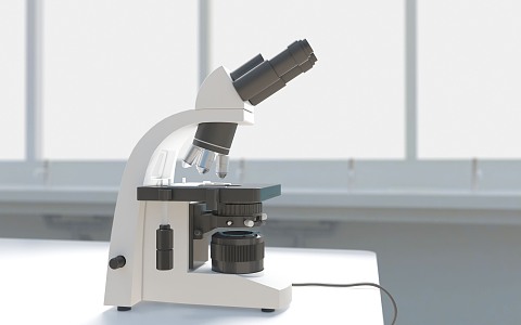 modern microscope 3d model