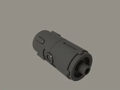 Durable Black Cylindrical Mechanical Part With Connector Interface And Industrial Structure 3d model