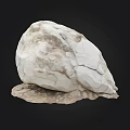 White Cracked Rock With Natural Base Structure On Black Background 3d model