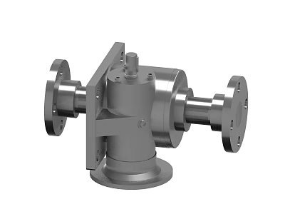 Heavy Duty Industrial Equipment With Flange Connections Shaft And Base Structure 3d model
