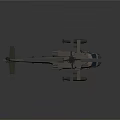 Aerospace Support Helicopter With Rotor Blades And Cockpit For Space Missions