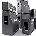 Marshall Amplifiers Collection Of Stacked Units In Different Sizes And Models