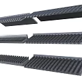 Different Black Architectural Roof Components With Textured Flat And Corrugated Designs 3d model