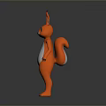 Orange Long Ears Game And Movie Character With White Belly Standing Pose