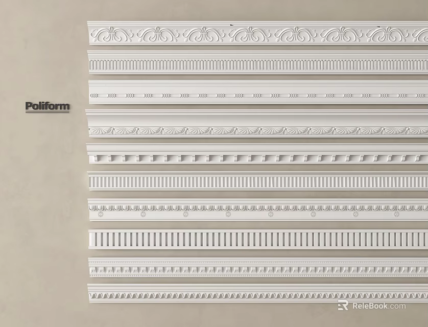 Various Gypsum Moulding Designs for Interior Decoration with Intricate Patterns and Styles 3d model 