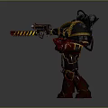 Battle Ready Armored Warrior With Chainsaw Gun Claw Hand And Mechanical Parts