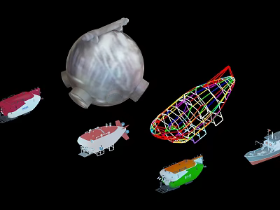 Modern submarine 3d model