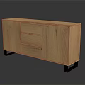 Wooden Entryway Cabinet Sideboard With Oak Material Drawers And Black Legs Simple Design