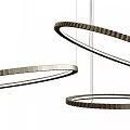 Modern Ring Shaped Circular Chandeliers With Metallic Frame And Hanging Design 3d model