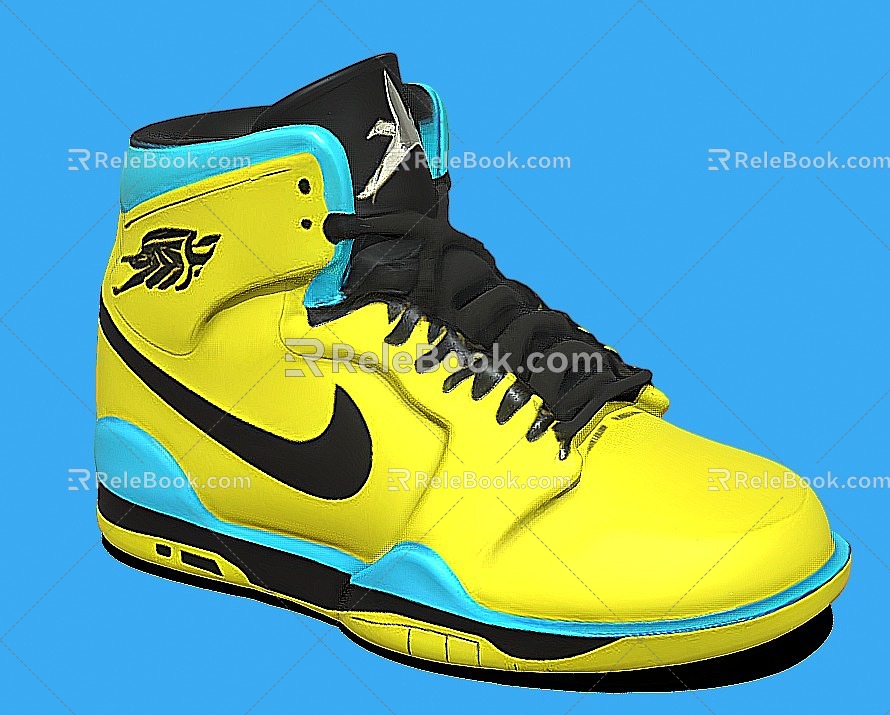 Shoes sneaker Leather Shoes High-top Nike Jordan 3d model