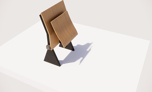 Ladder classroom folding chair 3d model