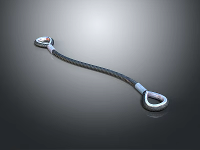 High Strength Braided Cable Equipment with Durable Stainless Steel Loop Ends for Lifting Tasks 3d model