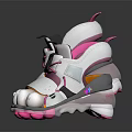 Cute Kids Summer Shoes with Pink White Cartoon Claw Design and Velcro Straps for Toddlers