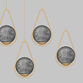 Modern Minimalist Pendant Lights With Golden Metal Frames And Moon Surface Texture