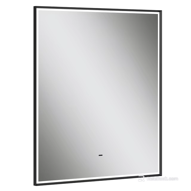 Sleek Black Framed Wall Mirror For Modern Home Interior Decor 3d model 