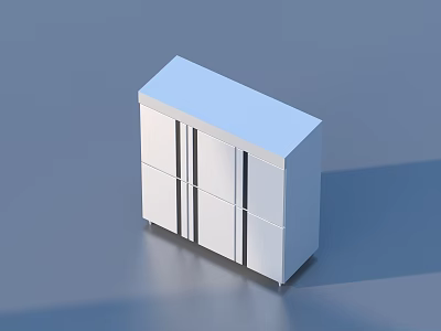 Sleek Modern White Cabinet With Multiple Doors Drawers And Metal Legs 3d model