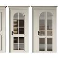 Elegant White Hinged Doors With Various Designs Including Glass Inserts And Carved Patterns 3d model